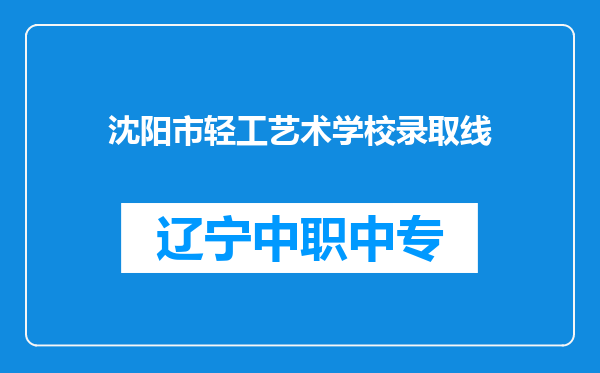 沈阳市轻工艺术学校录取线