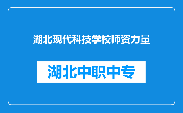 湖北现代科技学校师资力量
