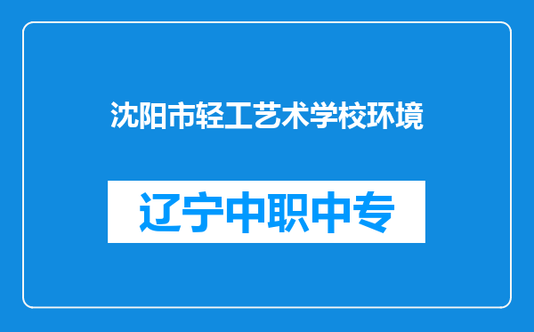 沈阳市轻工艺术学校环境