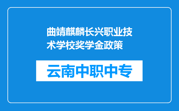 曲靖麒麟长兴职业技术学校奖学金政策