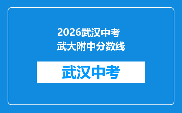 2026武汉中考武大附中分数线