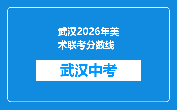 武汉2026年美术联考分数线