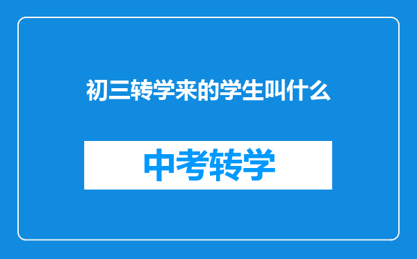 初三转学来的学生叫什么