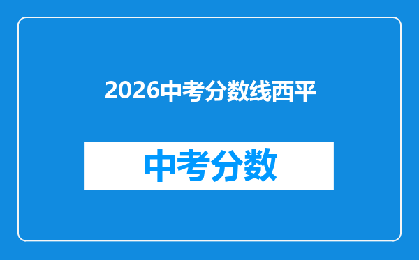 2026中考分数线西平