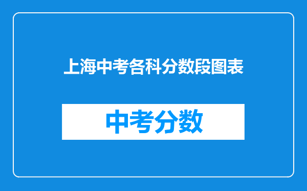 上海中考各科分数段图表