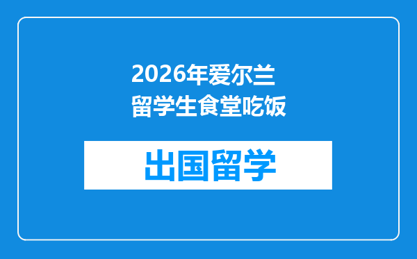 2026年爱尔兰留学生食堂吃饭