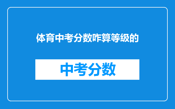 体育中考分数咋算等级的