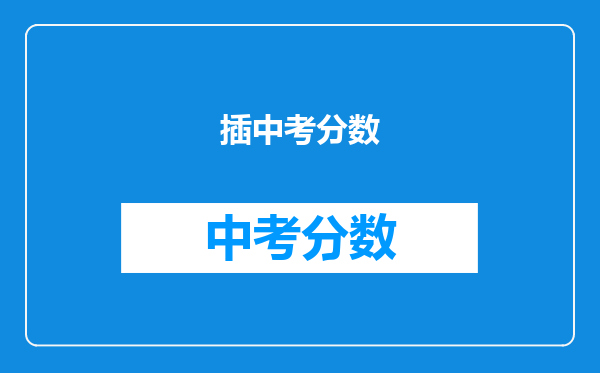插中考分数