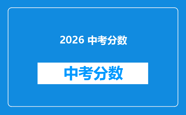 2026 中考分数