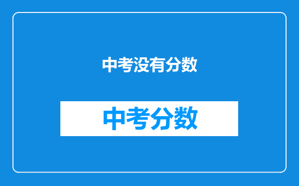 中考没有分数