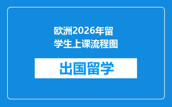 欧洲2026年留学生上课流程图