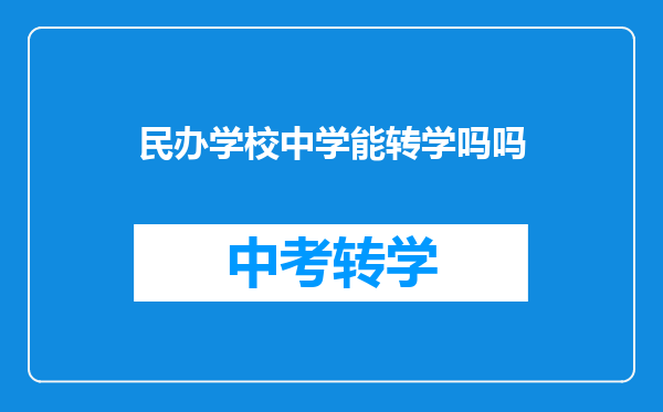 民办学校中学能转学吗吗
