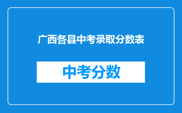 广西各县中考录取分数表