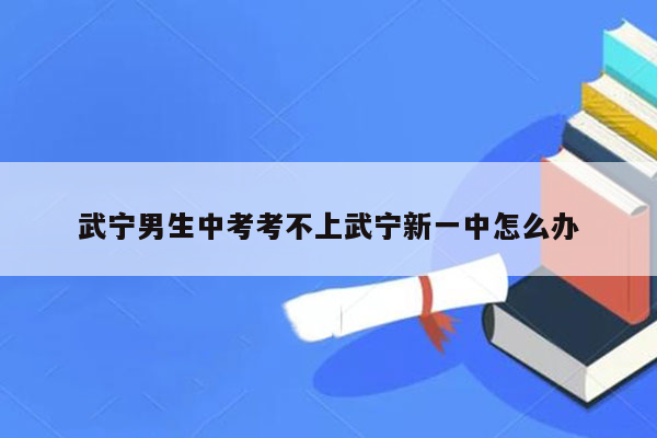 武宁男生中考考不上武宁新一中怎么办
