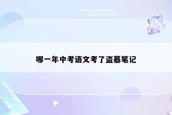 哪一年中考语文考了盗墓笔记
