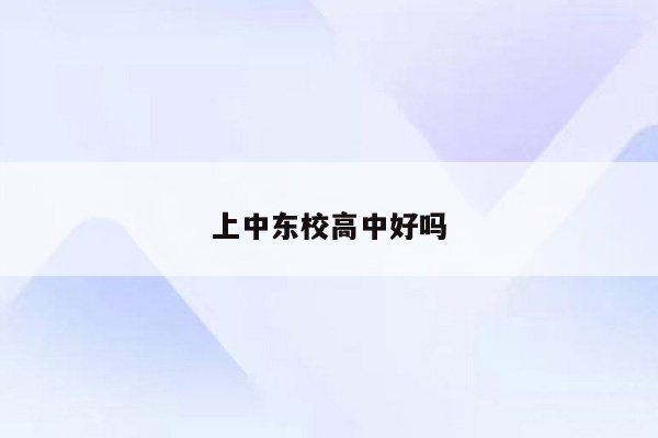 上中东校高中好吗