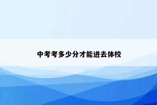 中考考多少分才能进去体校