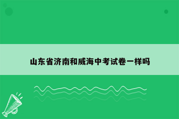山东省济南和威海中考试卷一样吗
