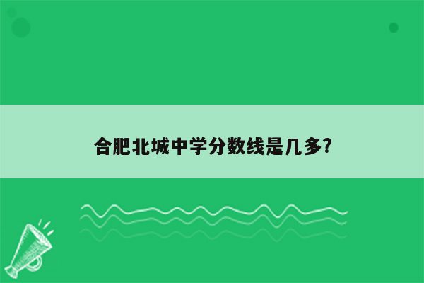 合肥北城中学分数线是几多?