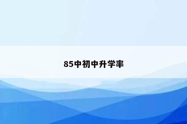 85中初中升学率