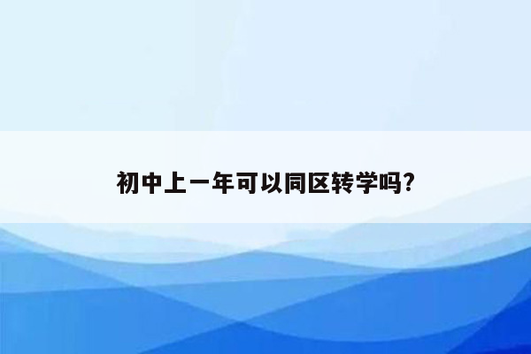 初中上一年可以同区转学吗?