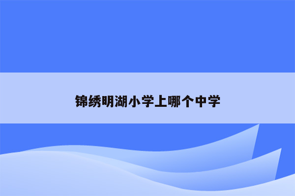 锦绣明湖小学上哪个中学
