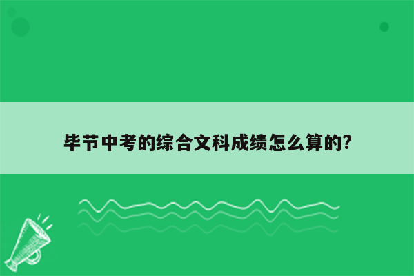 毕节中考的综合文科成绩怎么算的?