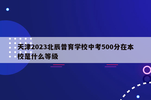 天津2023北辰普育学校中考500分在本校是什么等级