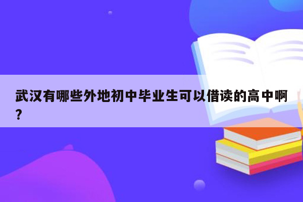 武汉有哪些外地初中毕业生可以借读的高中啊?