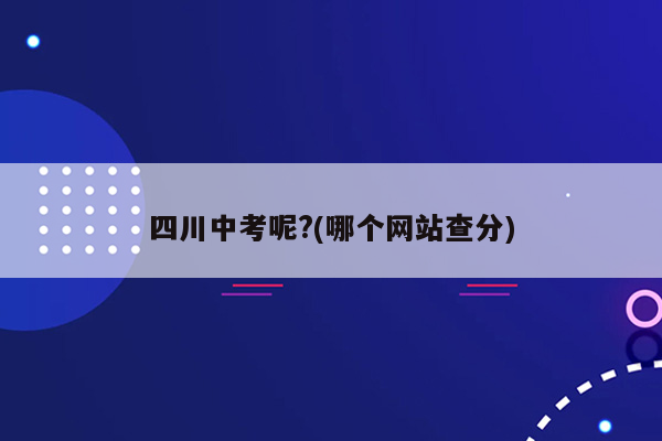 四川中考呢?(哪个网站查分)