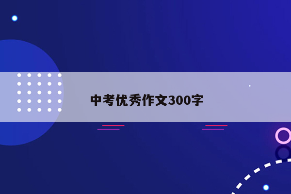 中考优秀作文300字