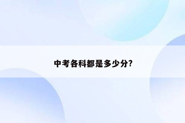 中考各科都是多少分?