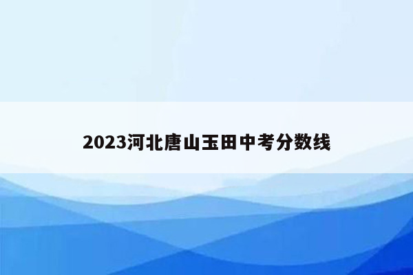 2023河北唐山玉田中考分数线