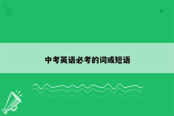 中考英语必考的词或短语