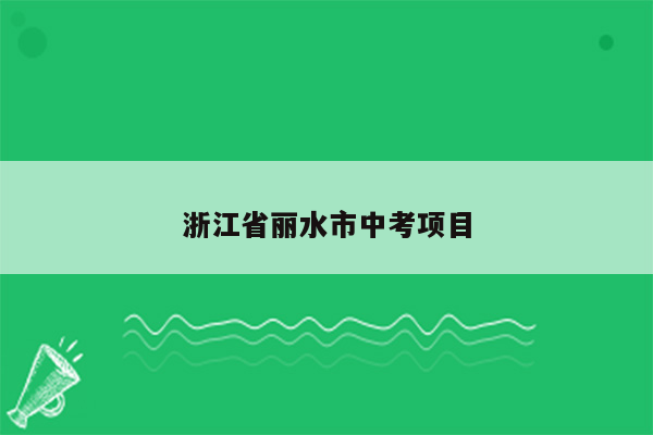 浙江省丽水市中考项目
