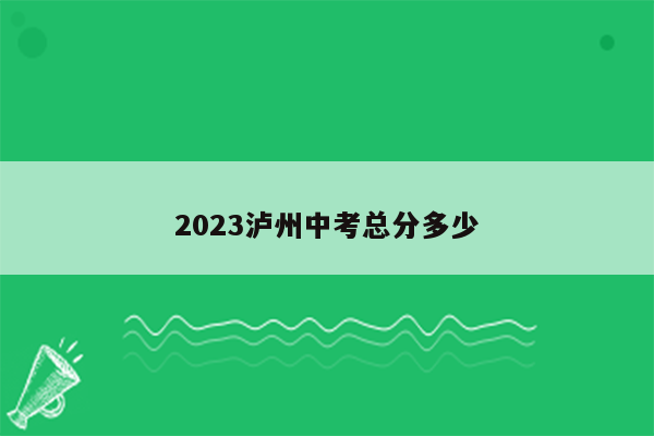 2023泸州中考总分多少