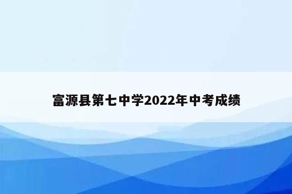 富源县第七中学2022年中考成绩
