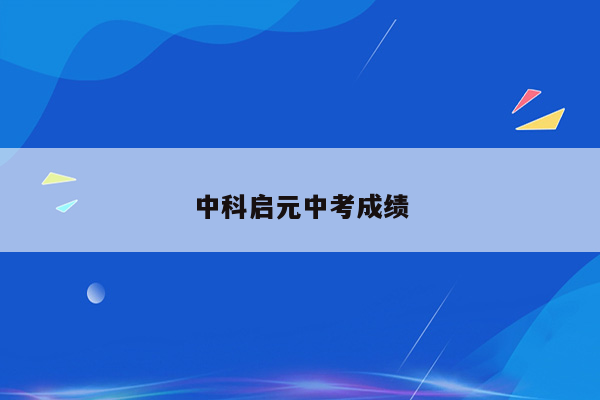 中科启元中考成绩