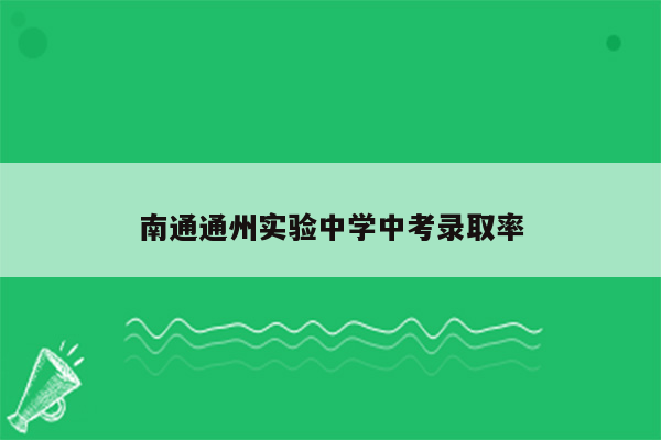 南通通州实验中学中考录取率