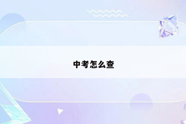 中考怎么查