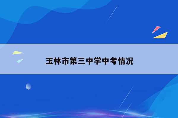 玉林市第三中学中考情况