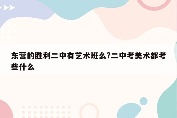 东营的胜利二中有艺术班么?二中考美术都考些什么