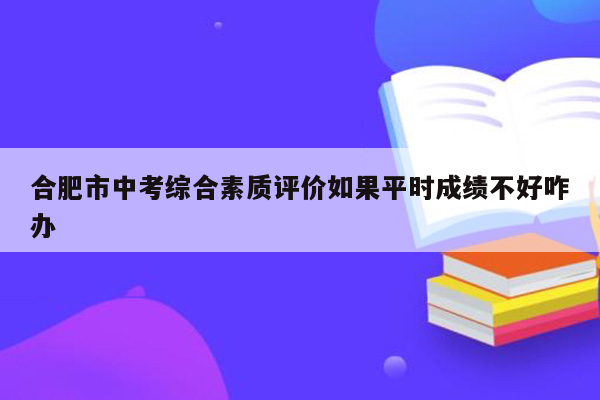 合肥市中考综合素质评价如果平时成绩不好咋办