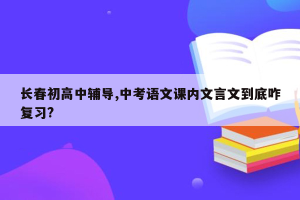 长春初高中辅导,中考语文课内文言文到底咋复习?
