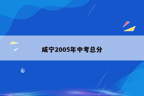 咸宁2005年中考总分