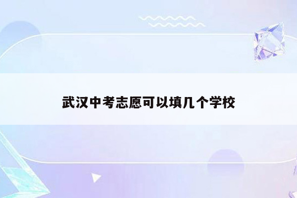 武汉中考志愿可以填几个学校