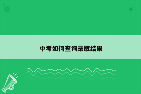 中考如何查询录取结果