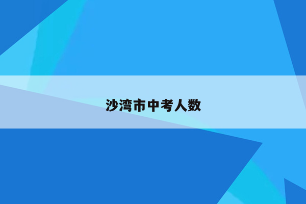 沙湾市中考人数