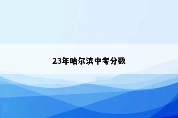 23年哈尔滨中考分数