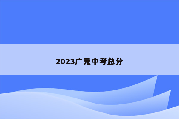 2023广元中考总分